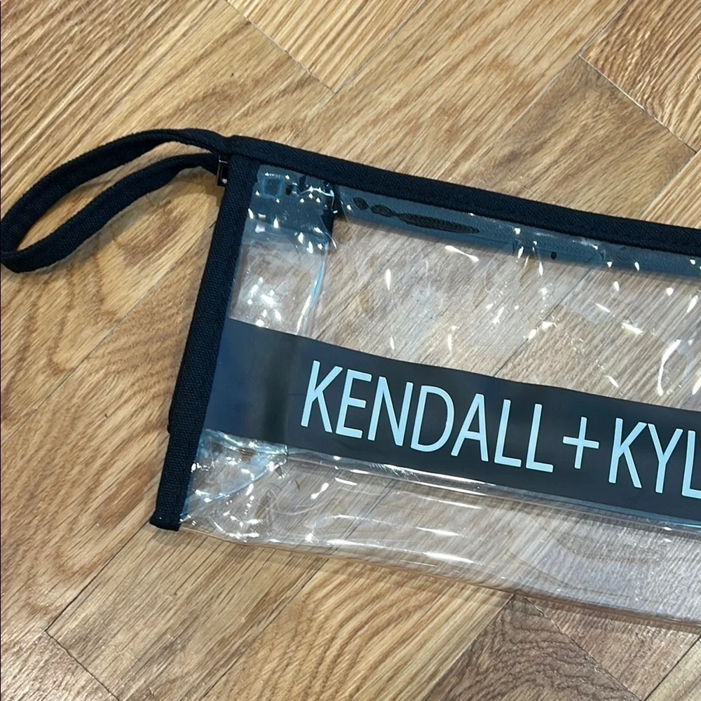 Kendall + Kylie Clear Cosmetic Bag zip travel bag airport safe new w/o tags